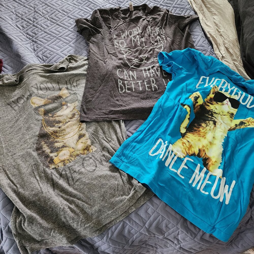 Collection of cat tees